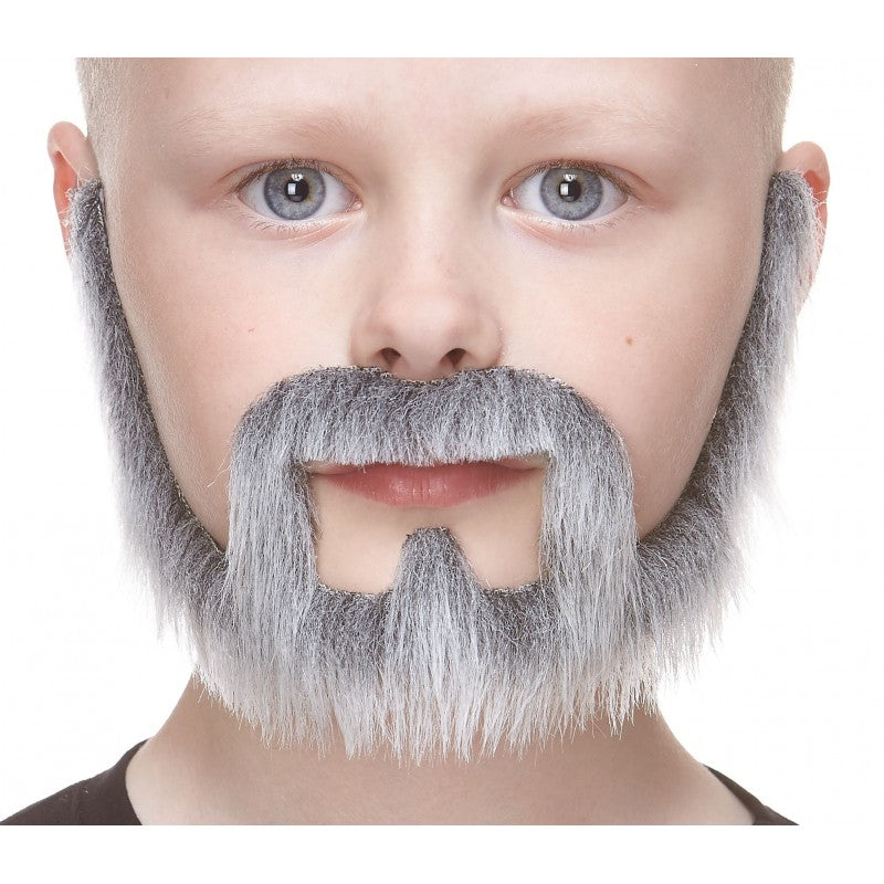 Barba para niños, gris y blanca