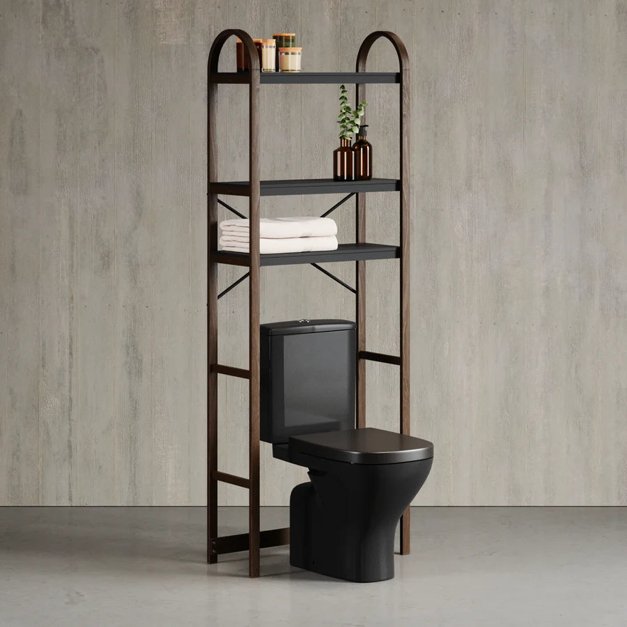 BELLWOOD OVER THE TOILET SHELF BLACK/WALNUT