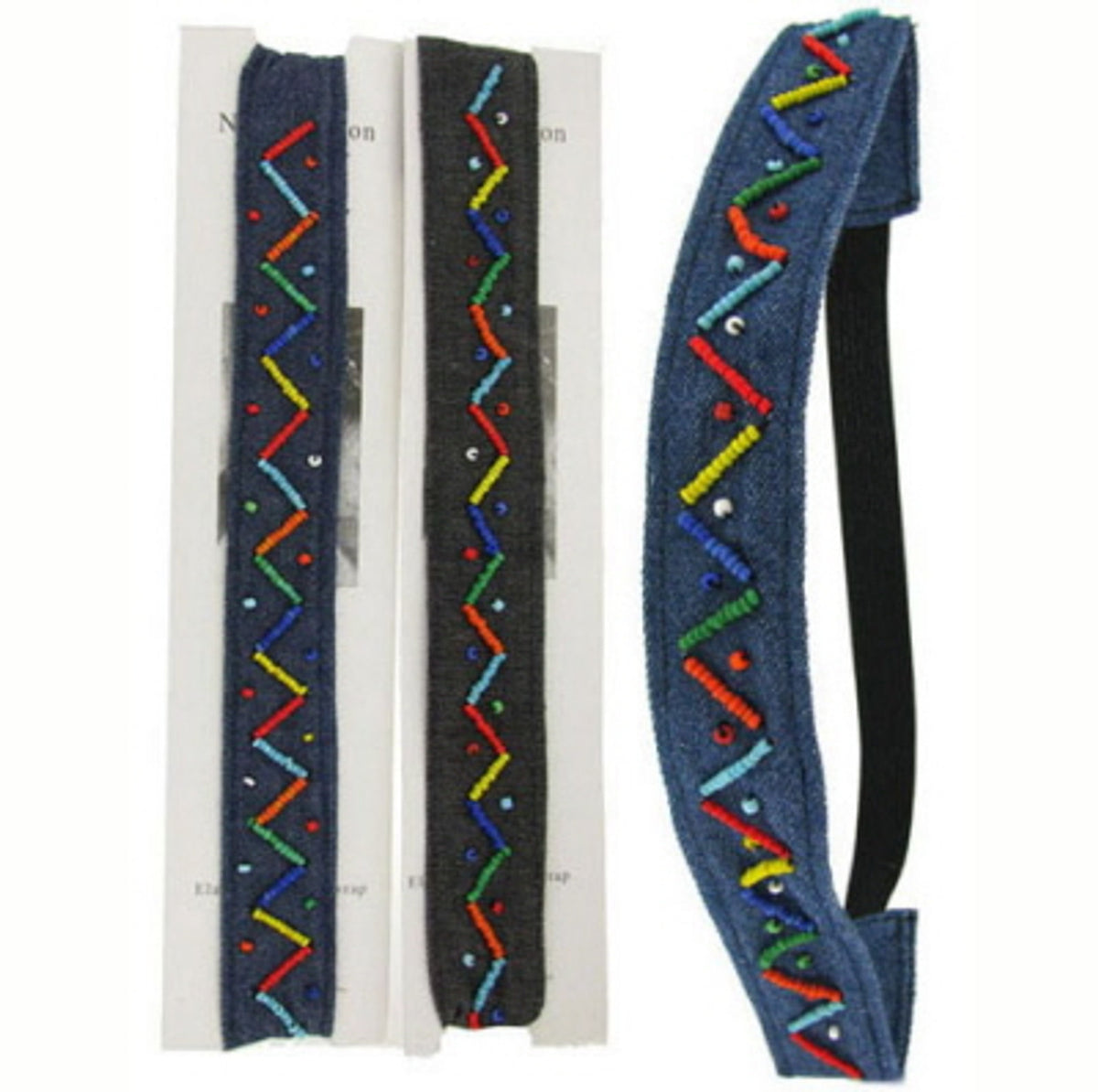 Diadema azul figura zig zag