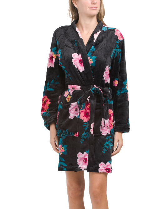 Pajama Set Plush 36 Robe Black