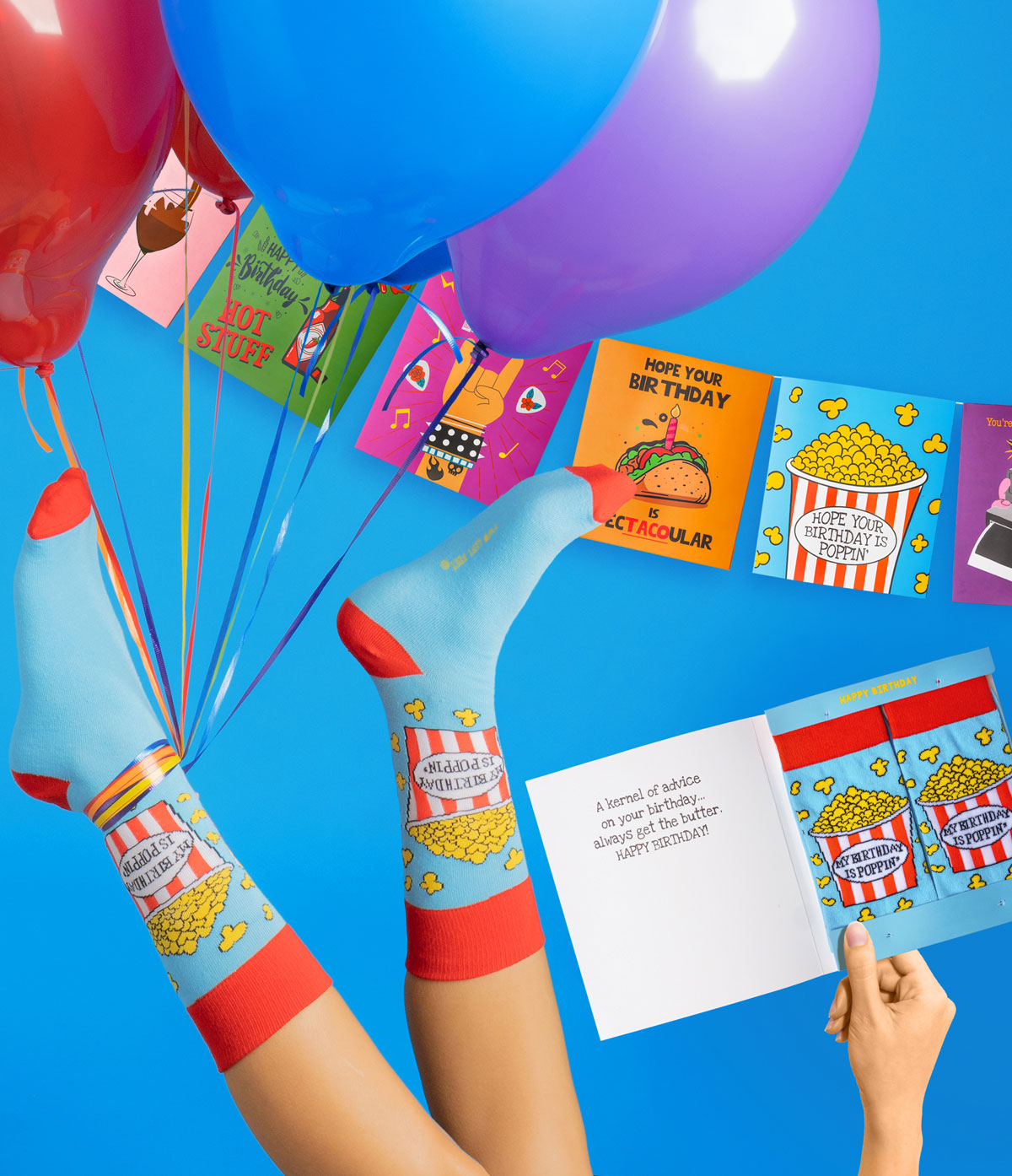 Two Left Feet IT'S YO BIRTHDAY Gift Card Sock Set -  Happy Beerthdays GREEN