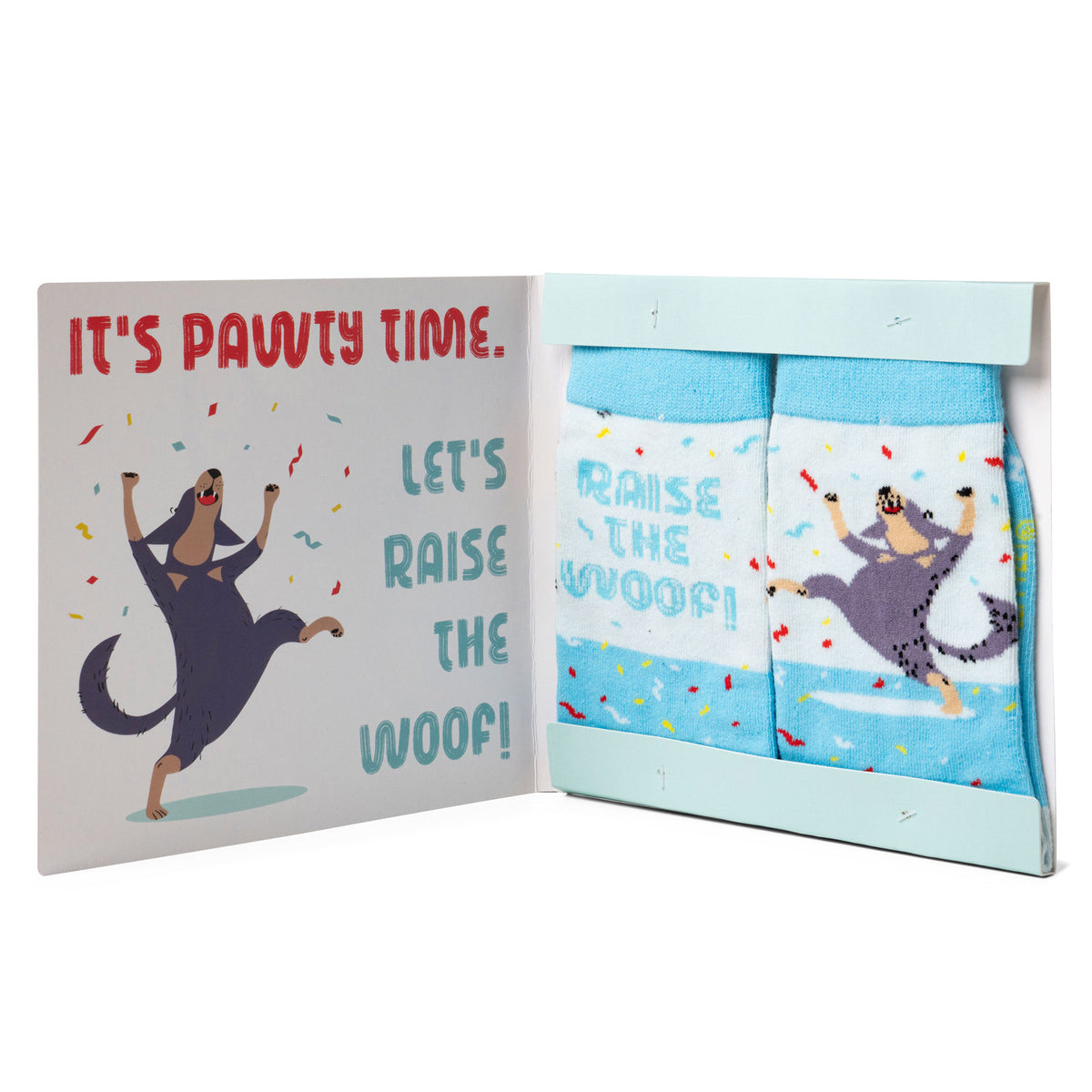 Two Left Feet Kid's IT'S YO BIRTHDAY Gift Card Sock Set - Guau, qué fiesta