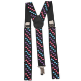 Tri Colored Heart Suspenders