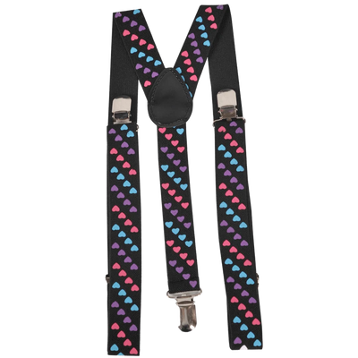 Tri Colored Heart Suspenders