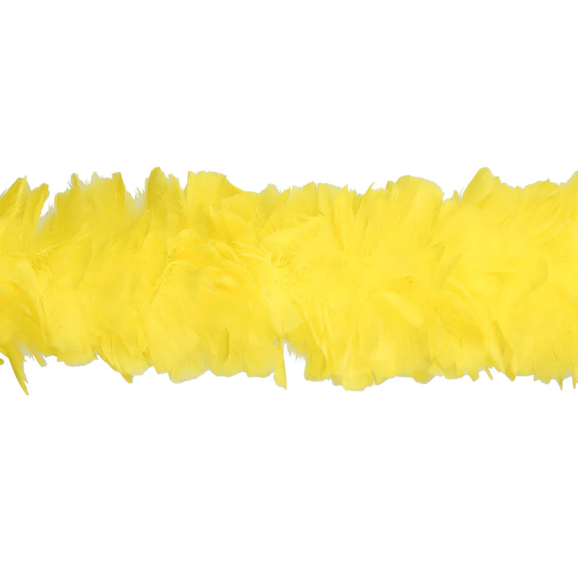 Boa de plumas de pavo de 6-8" - Amarillo fluorescente