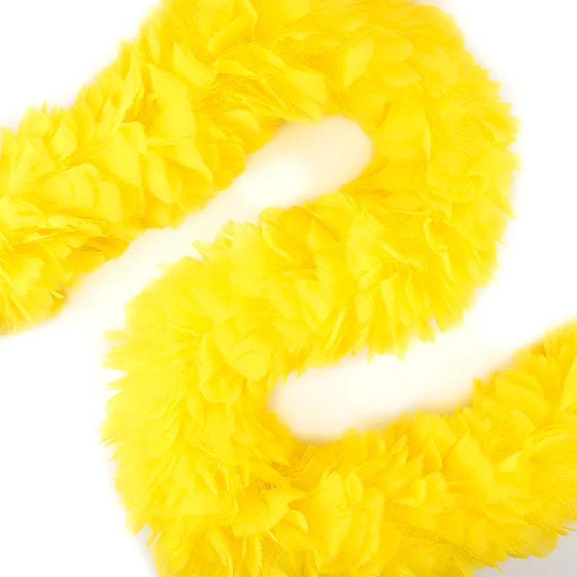 Boa de plumas de pavo de 6-8" - Amarillo fluorescente