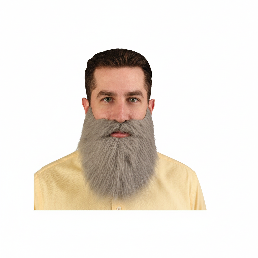 Bigote y barba grises