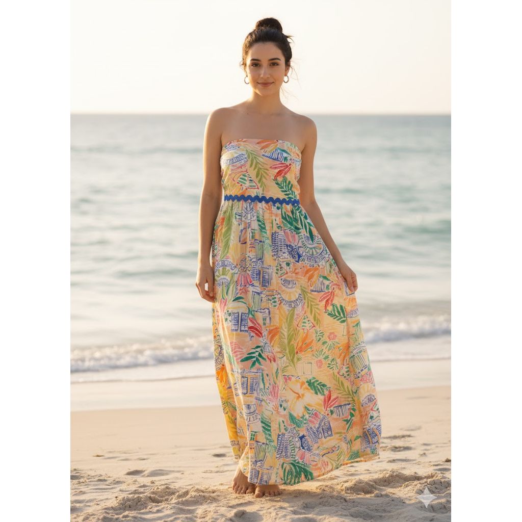 Vestido estampado de destino