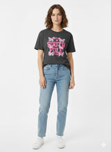 Fitted Graphic T-Shirt Faded Black