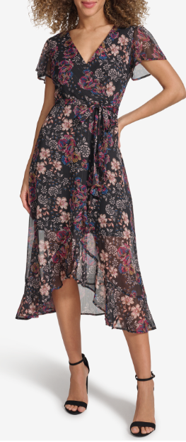 Gasa a rayas Lurex estampada en negro multicolor - Kensie