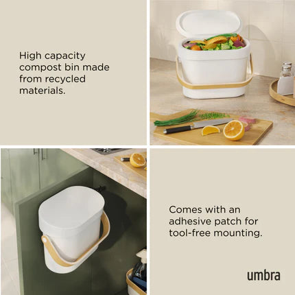 Bellwood Compost Bin White  /Natural
