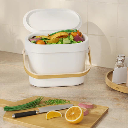 Bellwood Compost Bin White  /Natural