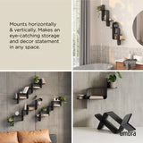 Montage Metal Wall Shelves, Set of 2 Black