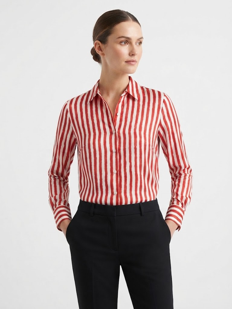 Camisa de manga larga con botones, color blanco