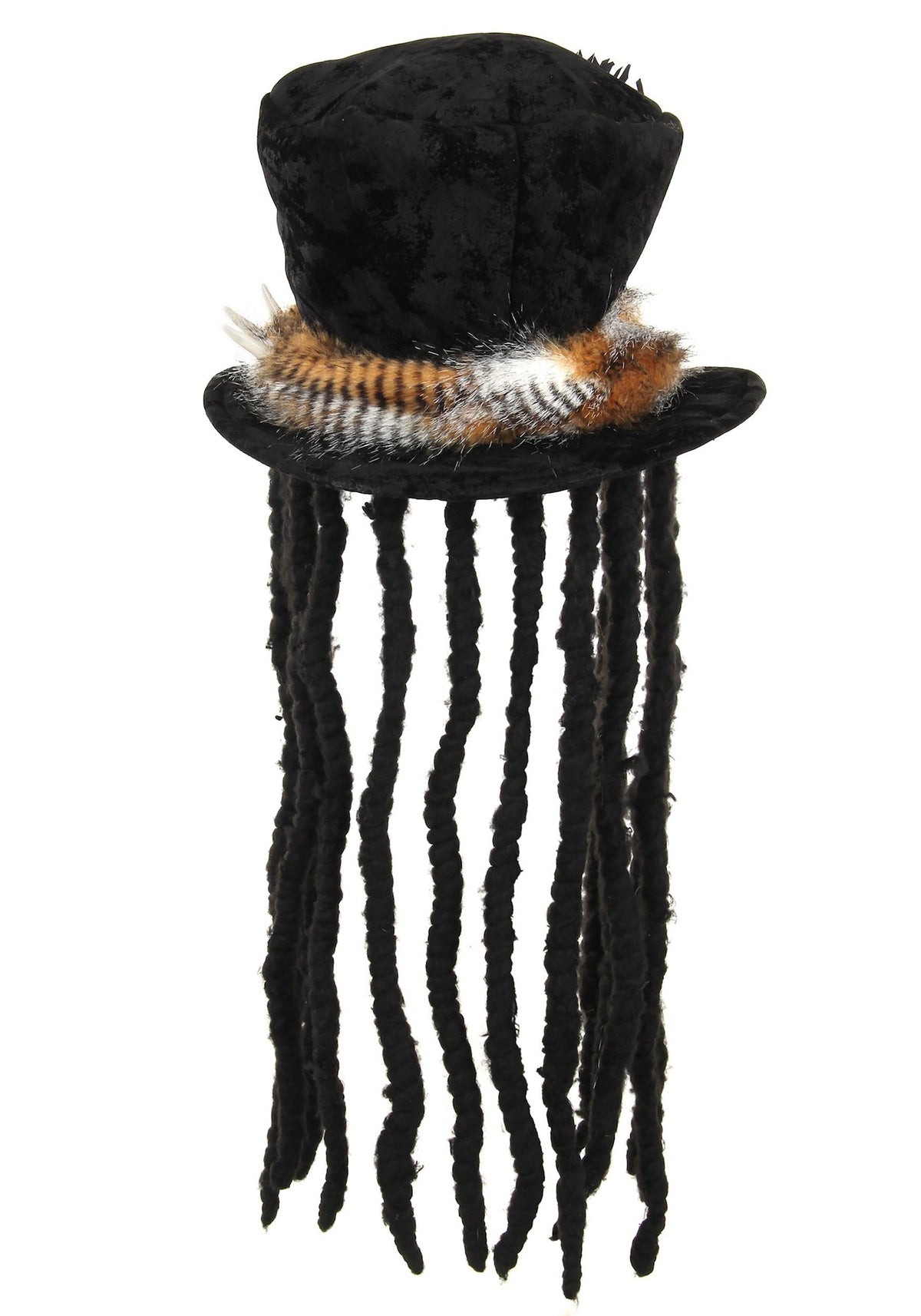 Sombrero de disfraz de peluche de brujo con rastas