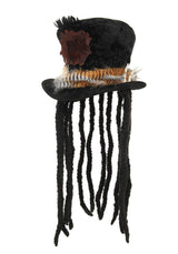 Sombrero de disfraz de peluche de brujo con rastas