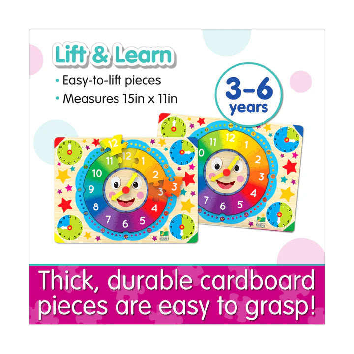 Lift & Learn Puzzle - Clock: 12 Pcs