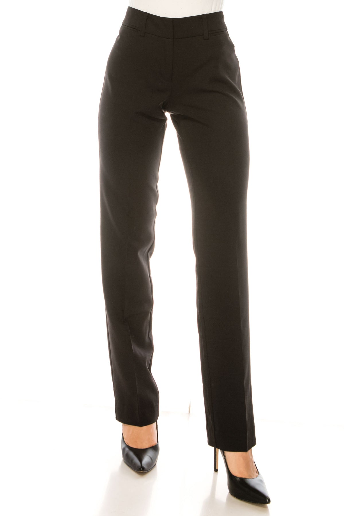 PANTALÓN DE PIERNA RECTA CON CREMALLERA NEGRO - Zac & Rachel