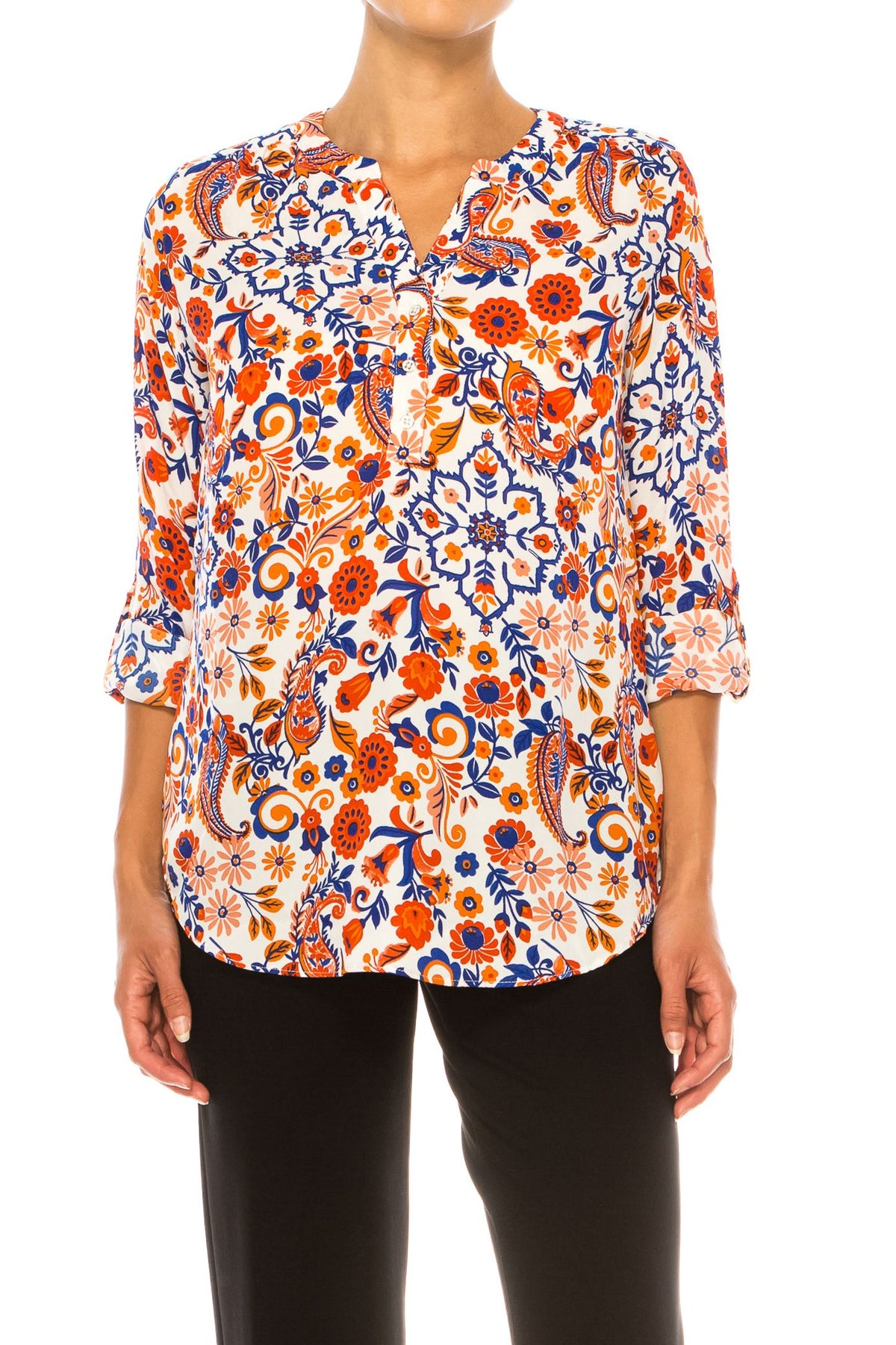 Blusa Blanco Brillante/Rojo Amapola - Zac & Rachel