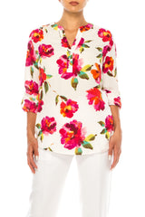 Blusa Flores Blanco/Rosa Multi - Zac & Rachel
