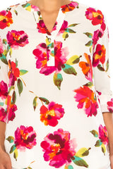 Blusa Flores Blanco/Rosa Multi - Zac & Rachel