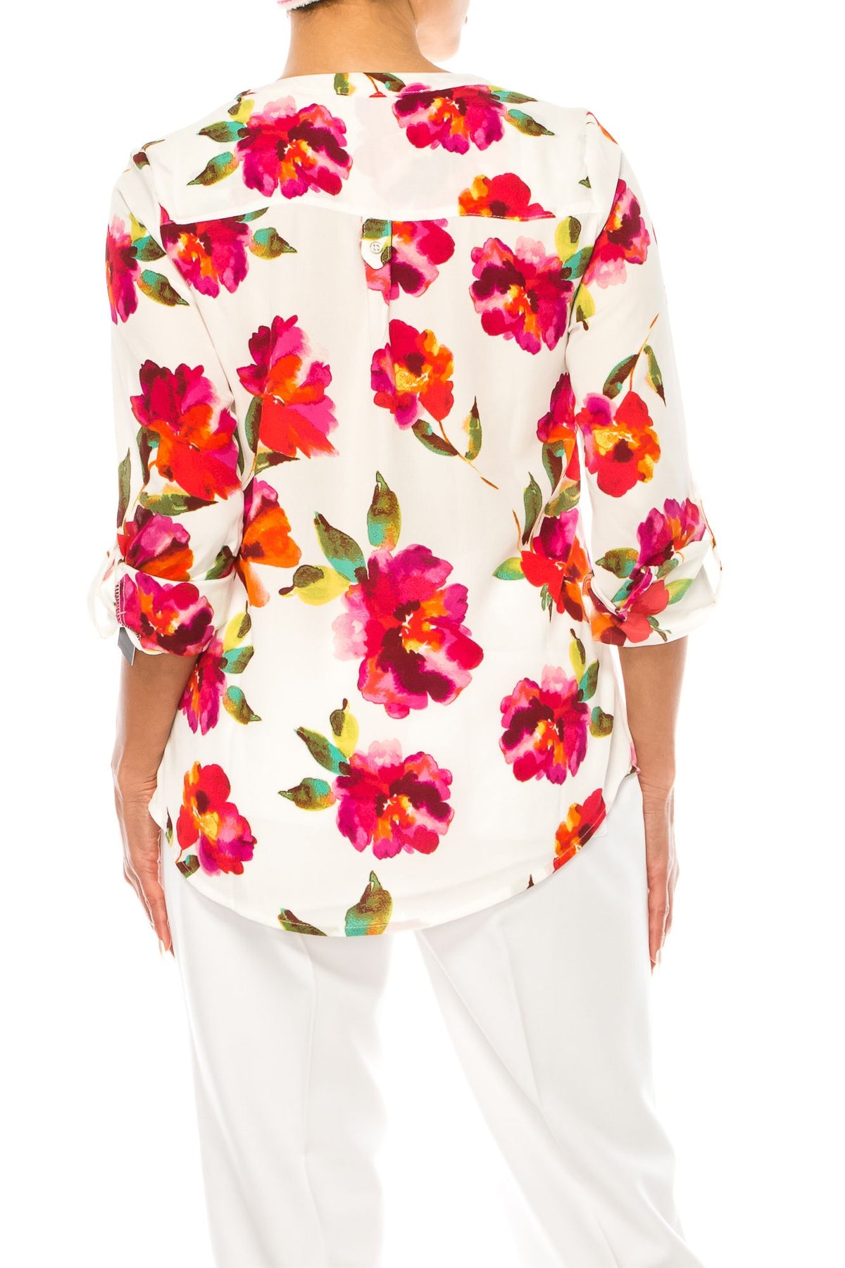 Blusa Flores Blanco/Rosa Multi - Zac & Rachel