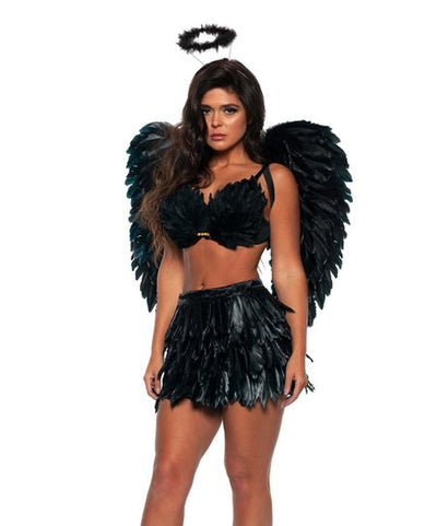 Conjunto de dos piezas de plumas negro