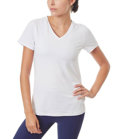 Camiseta de cuello de pico blanca