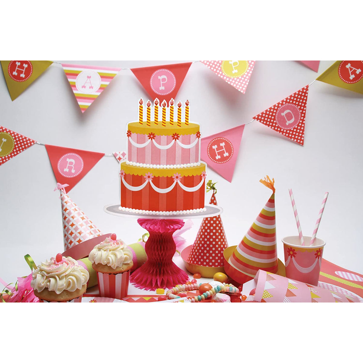 Manteles individuales temáticos "Velada de dulces retro", rosa/naranja