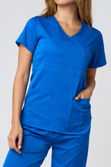 CUELLO MOCK LISO ELÁSTICO EN 4 DIRECCIONES CON ANILLA EN D AZUL REY