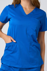 CASACA CUELLO V AZUL REY