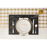 Mantel individual de papel negro de pizarra