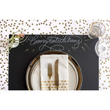 Mantel individual de papel negro de pizarra