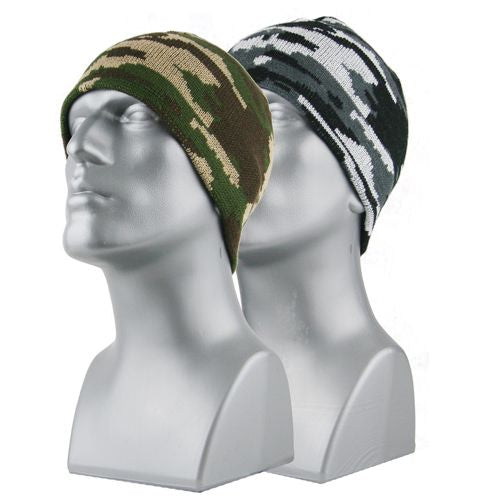 Gorro de punto acrílico de camuflaje en 2 colores