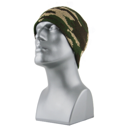 Gorro de punto acrílico de camuflaje en 2 colores