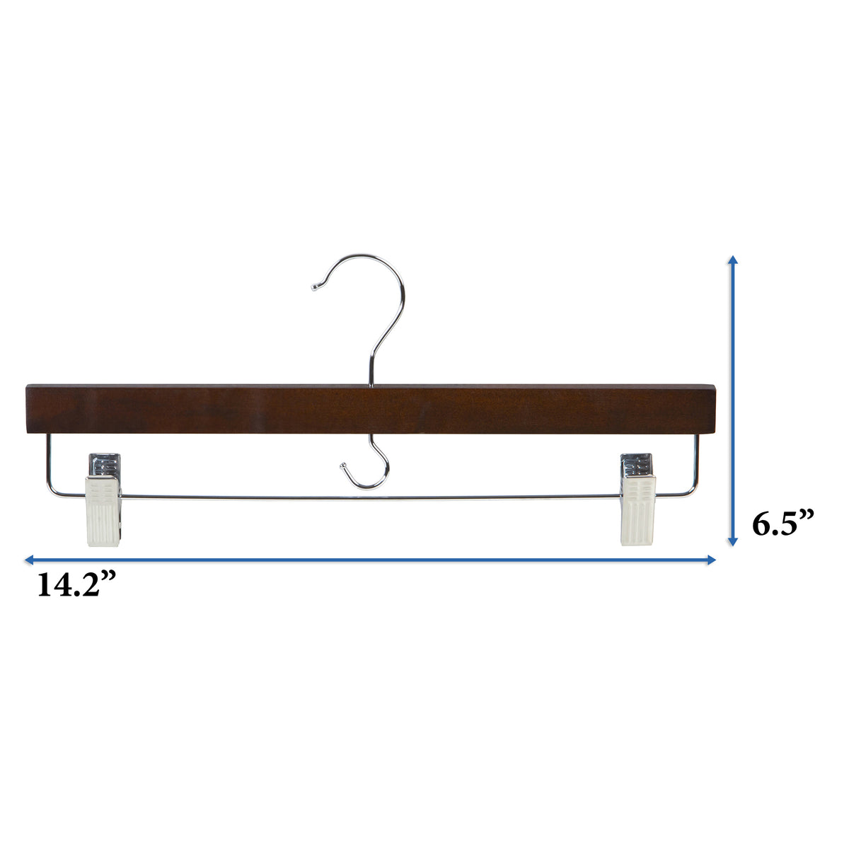 Juego de 5 perchas de madera con pinzas para pantalones y faldas