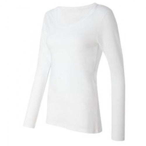 Camiseta de manga larga sedosa para debajo del uniforme - Blanca