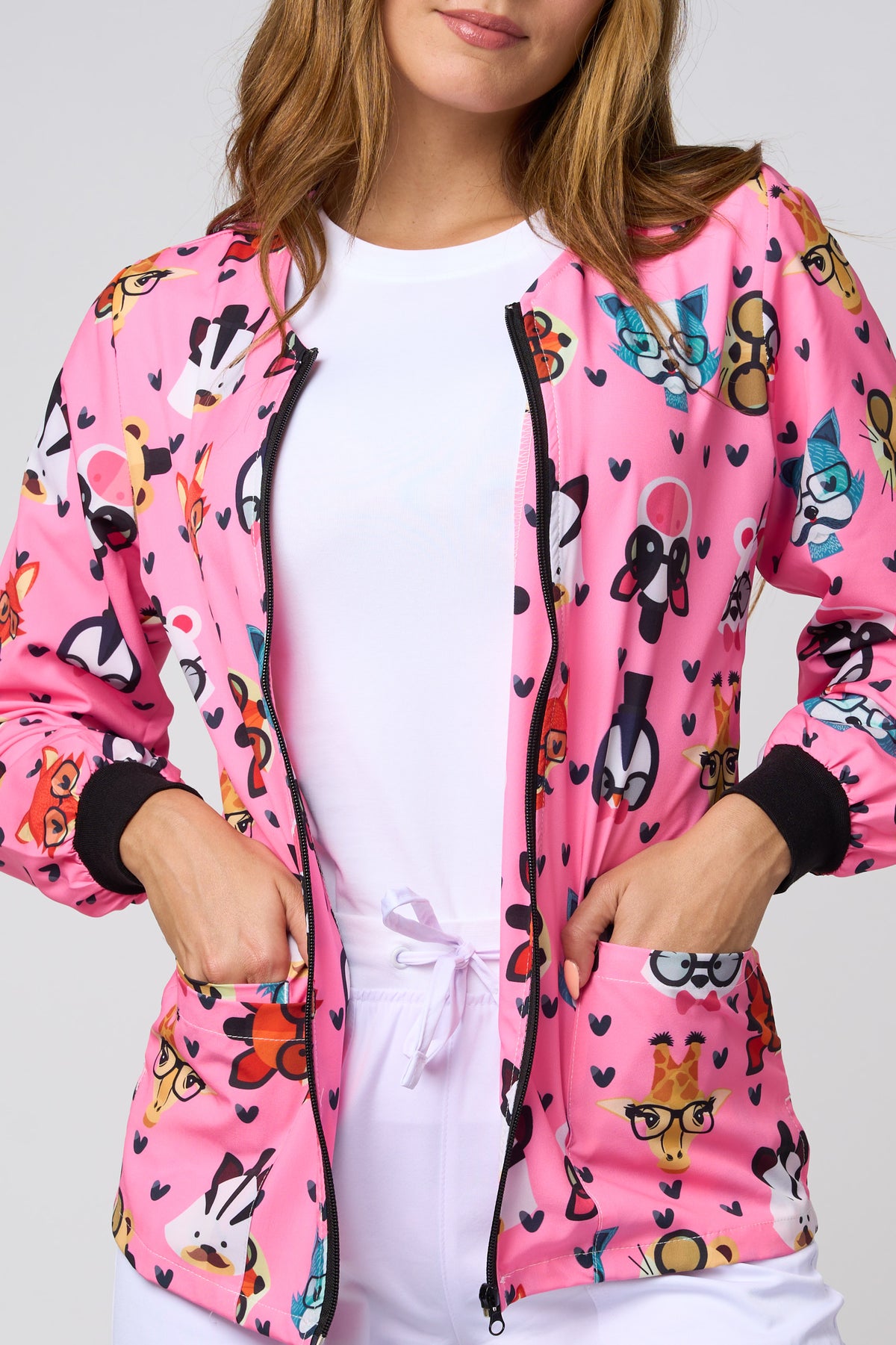 CHAQUETAS ROSAS ESTAMPADAS DE ANIMAL PRINT