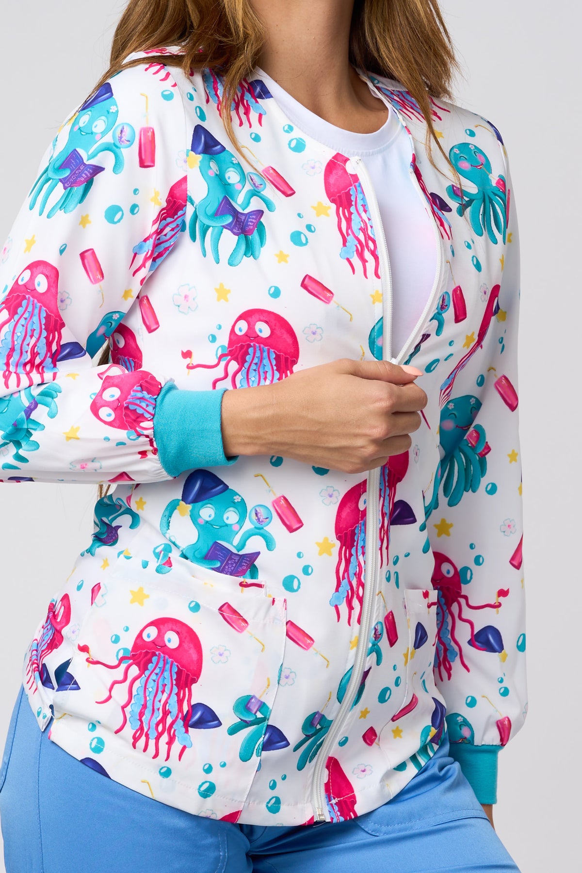 OCTOPUS JELLYFISH WHITE-PRINTED JACKETS