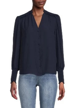 Blusa de tejido con puño marino - Nanette Lepore