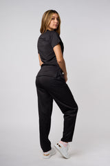 PARTE DE ARRIBA DE UNIFORME, CUELLO EN V, NEGRO