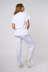 CAMISA DE ENFERMERA CUELLO EN V BLANCA