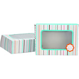 Cajas de galletas de rayas coloridas, grandes, multicolor, paquete de 2