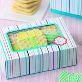 Cajas de galletas de rayas coloridas, grandes, multicolor, paquete de 2