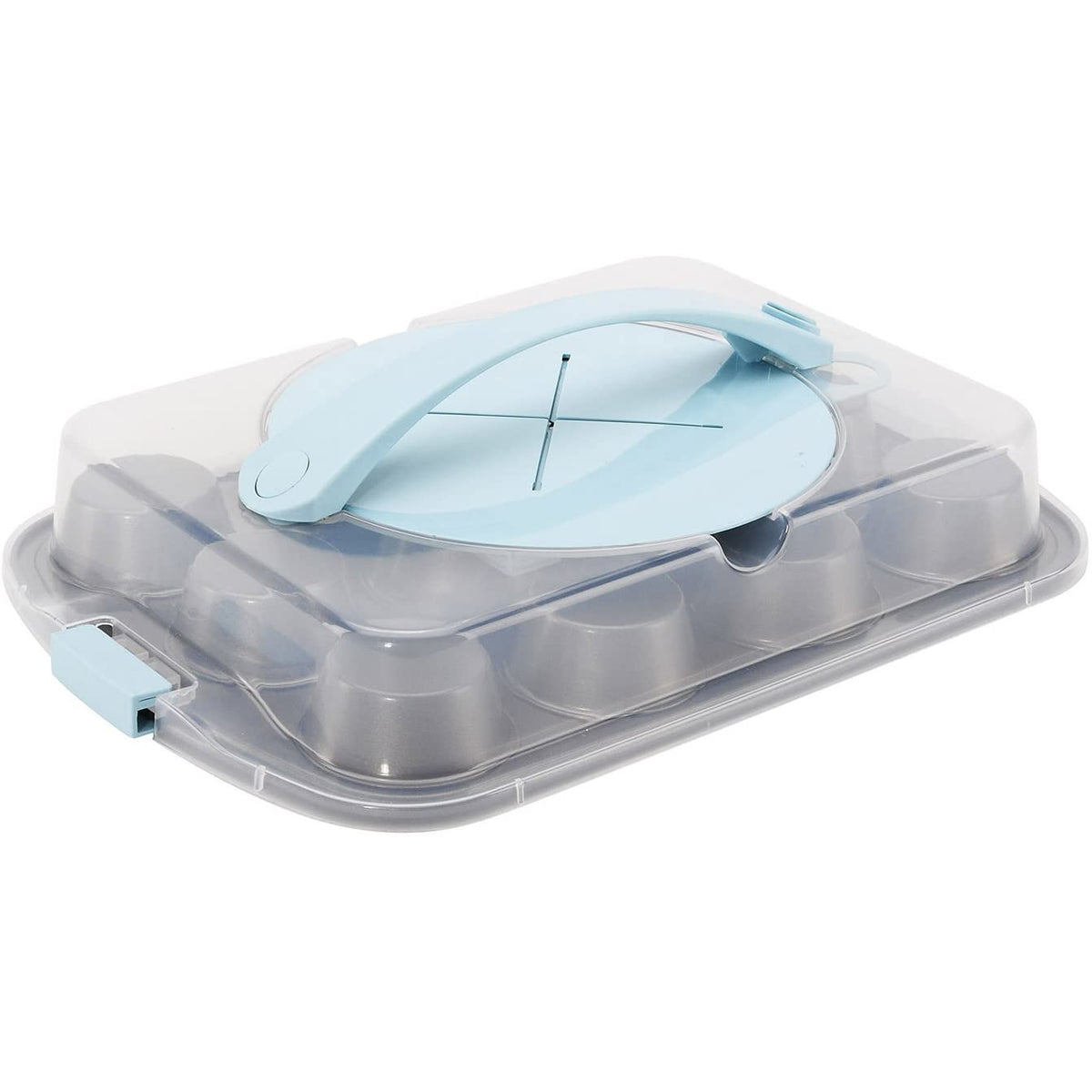 Juego de bandeja para magdalenas antiadherente Bake-Take-Serve con soporte escalonado