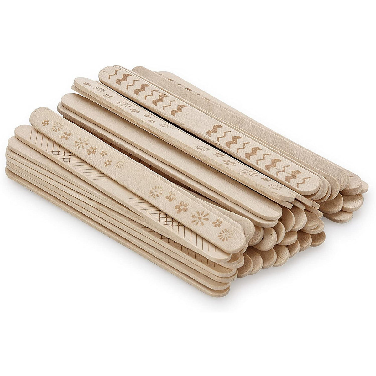 50 palitos de madera con patrón para helado