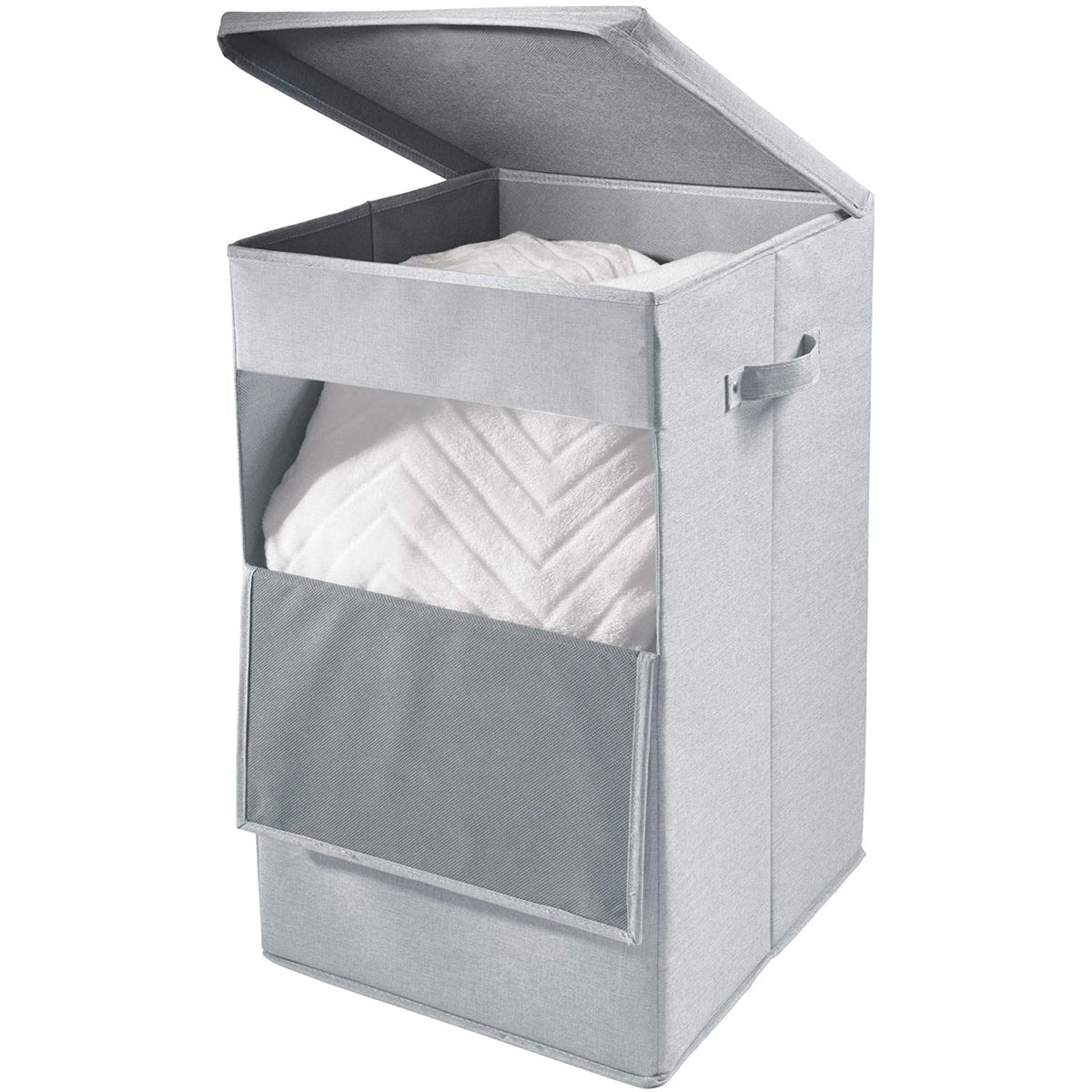Cesto de ropa apilable gris