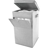 Cesto de ropa apilable gris