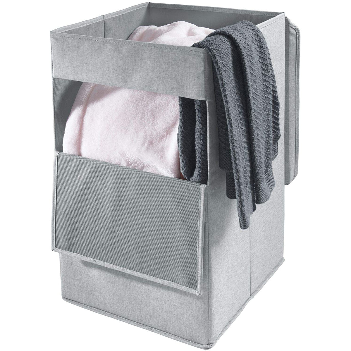 Cesto de ropa apilable gris