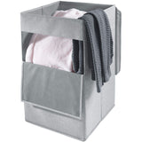 Cesto de ropa apilable gris